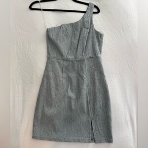 Elegant One-Shoulder Gray Dress